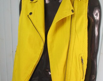 Vintage BizzBee bodywarmer. Neon yellow cotton  vintage gillet\bodywarmer\jacket\yellow jacket\retro