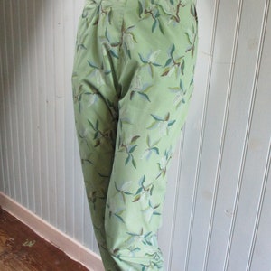 Vintage pale green floral harem pants.  vintage trousers\harem pants\boho trousers\retro trousers\summer trousers\