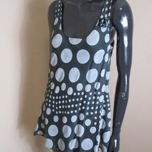 Vestido vintage de lunares para el sol, vestido vintage, vestido de lunares, vestido bohemio, vestido blanco y negro, vestido de verano.