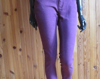 Roxy, vintage maroon skinny jeans. vintage jeans\maroon jeans\vintage trousers\vintage pants\purple jeans\skinny jeans