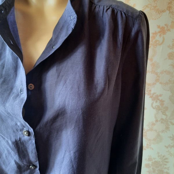 Lilafarbenes Hemdblusenkleid. Kleidchen Bluse/Hemdkleid/Vintage Kleid/Flieder/Flieder/Seidenkleid