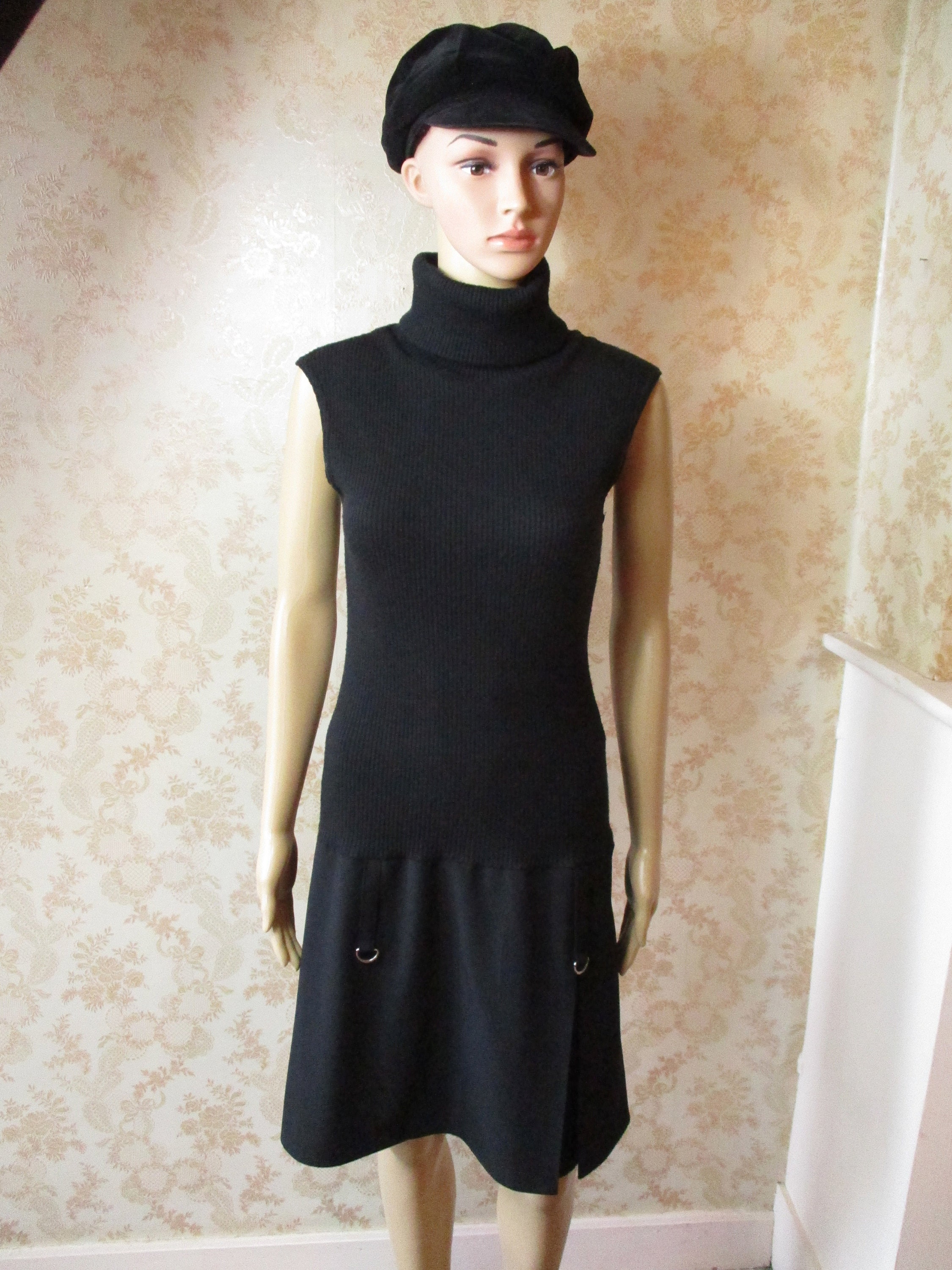 polo neck black dress Carmen Mock Neck Ruched Bodycon Mini Dress  Shop American Threads Women's Trendy Online Boutique Black / L