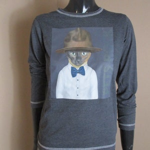 Vintage funky cat tee shirt. vintage tee shirt\cat tee shirt\funky cat\womens tee shirt\girls cat top\cat top\vintage cats