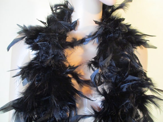 Black ostrich feather boa.   boa\ostrich feather … - image 2