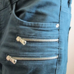 Women&#39;s vintage dark green stretch denim jeans.  vintage jeans\trousers\green trousers\retro pants\green jeans