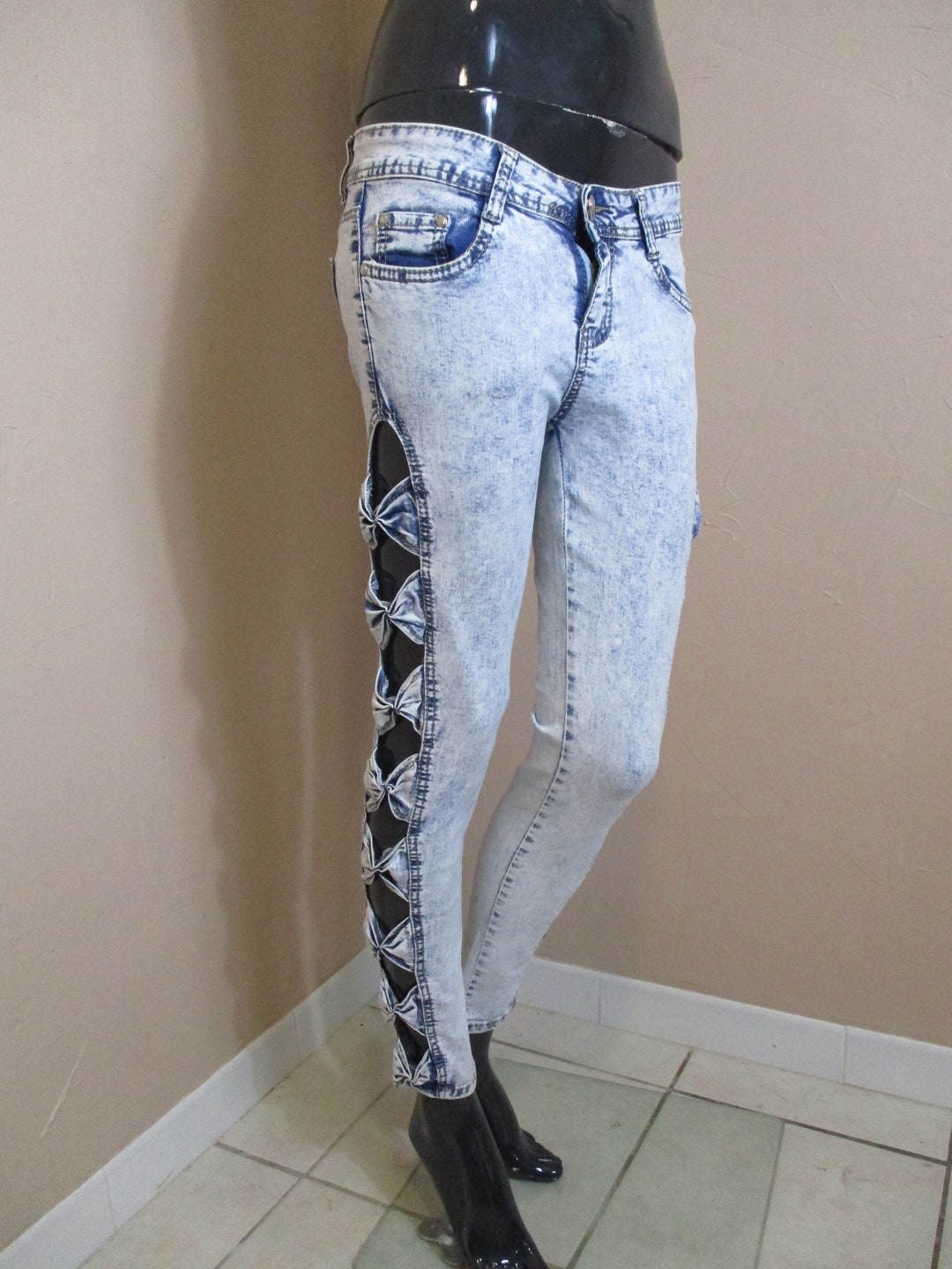 Vintage stonewashed jeans
 for ladies