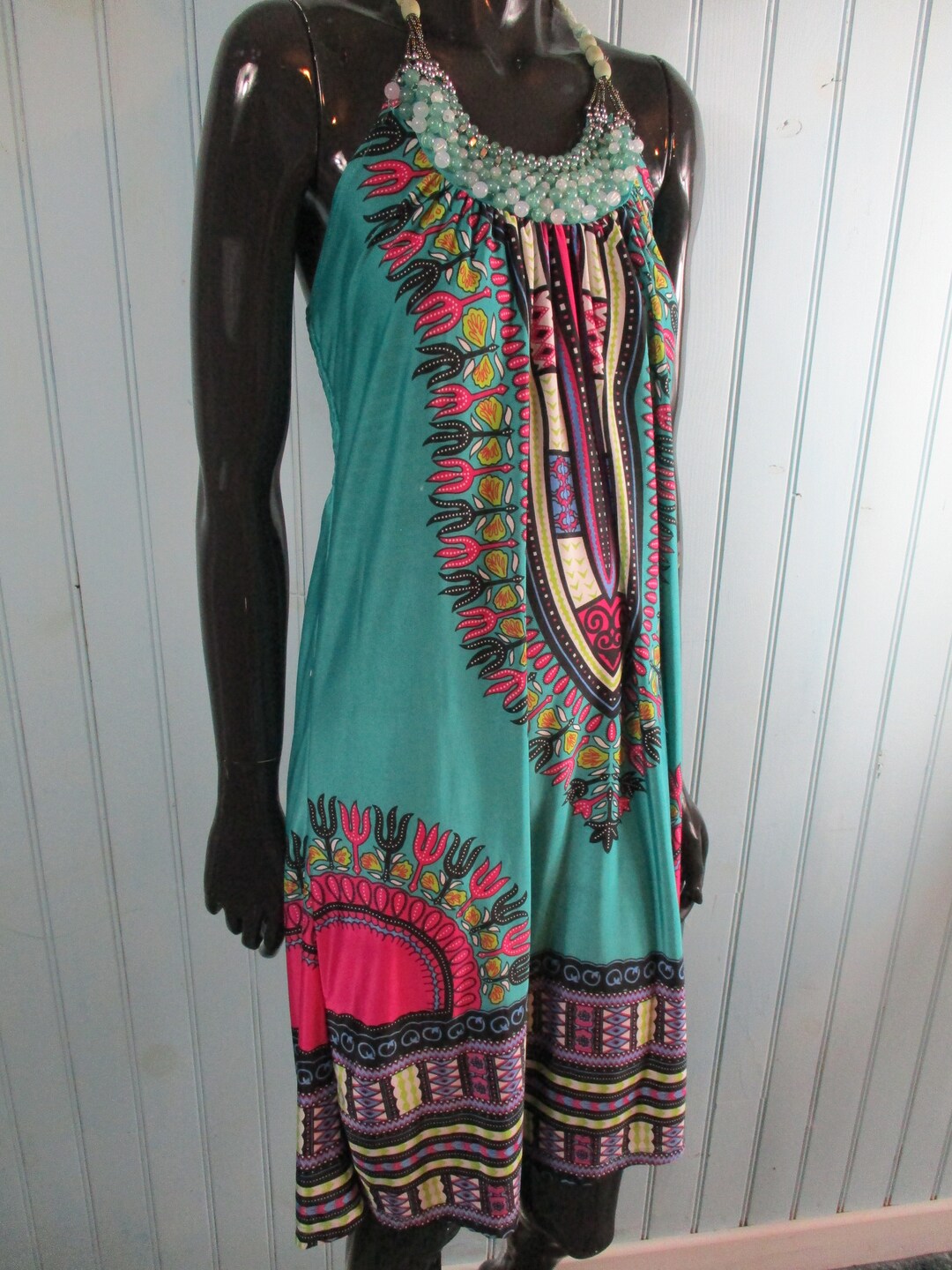 bou dress Navy Bou – Boucle Collar Size:18 pm_80 Bohemian Floral Printed Maxi