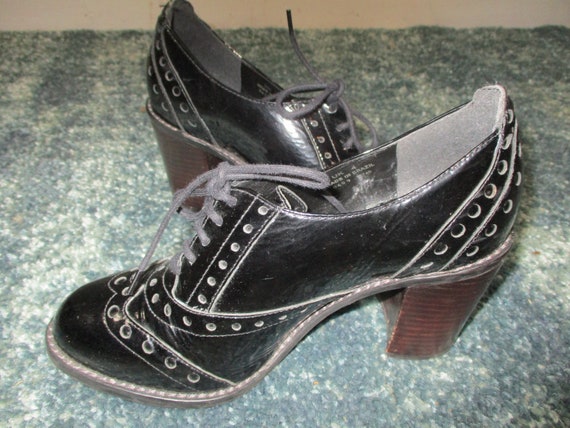 DADAWEN Women's Platform Oxford Shoes Fashion Tassels Square-Toe Lace-up  Shoes Wedge Heel Black 7.5 US - Walmart.com