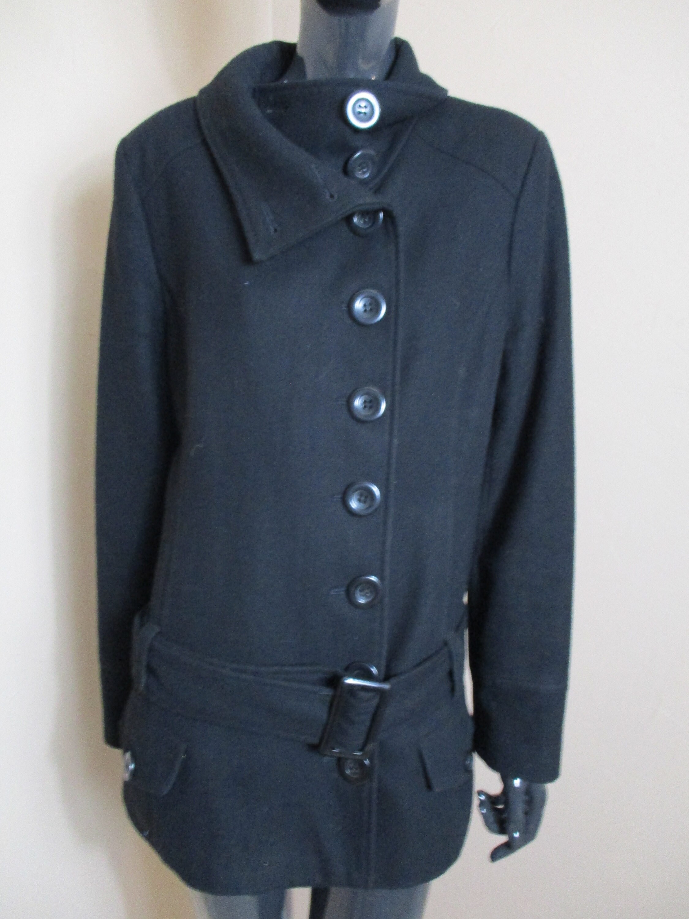 Vintage Black Wool/polyester Jacket. - Etsy