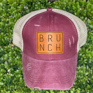 Maroon Ponytail Trucker Cap