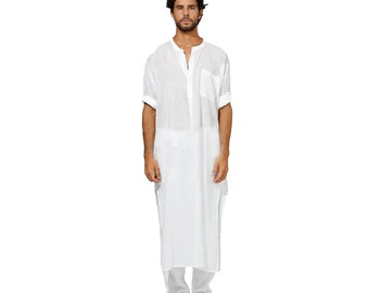 Indian Cotton Handmade Designer White Kurta With Pajama For Wedding , Kurta Set, Punjabi Suit