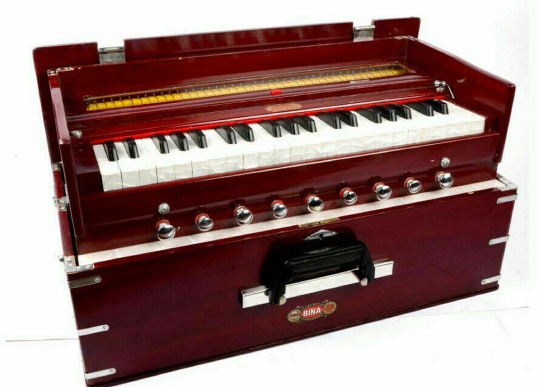 Harmonium With Bagbina Portable 42 Keys 2 Reed 9 Stopper Multi Bellow