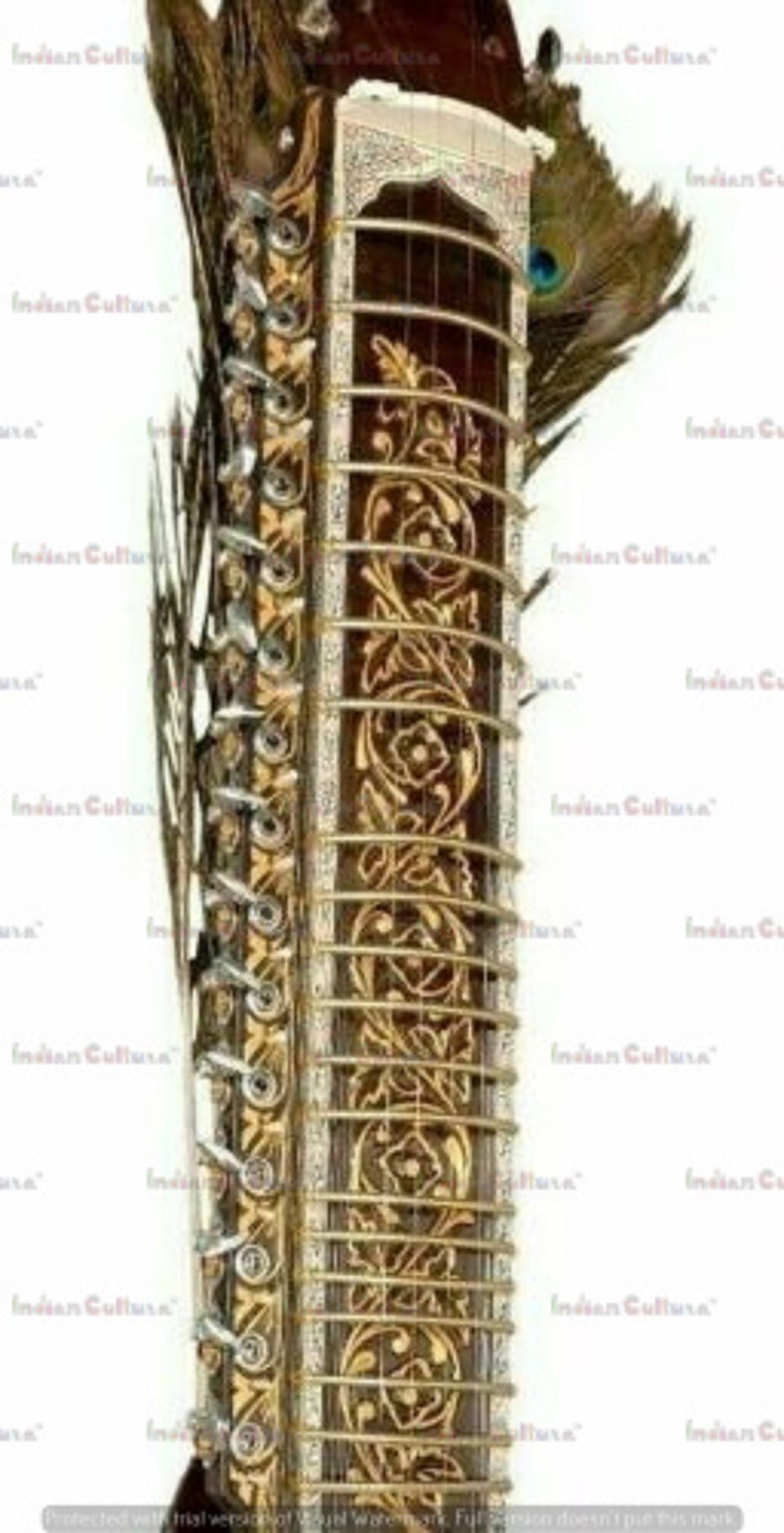 Professional Quality Mayuri Veena Peacock Shaped Body Musical Instrument Taus South Indian veena Traditional veena Melodic strings image 3