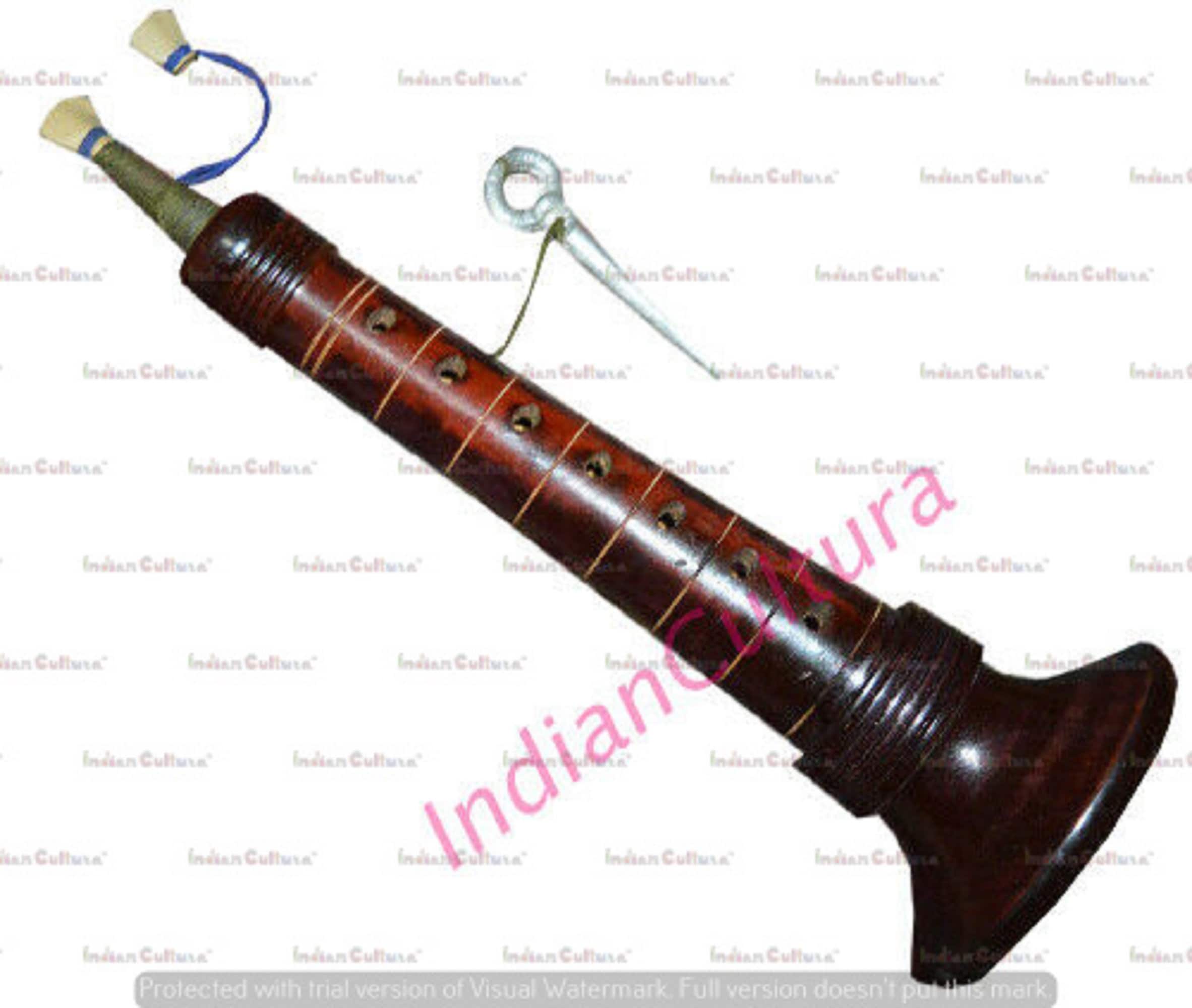 New Musical Instrument Shehnai Weddings Brown Wood Handmade Classical
