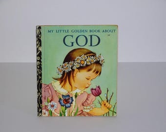Il mio piccolo libro d'oro su Dio / Vintage Little Golden Book 1974 / Prima edizione del Golden Book / Ottime condizioni /