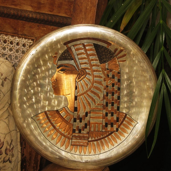 Egyptian Brass Wall Plate Cleopatra - Etsy