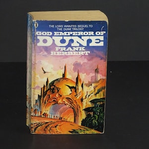 1984 God Emperor of Dune by Frank Herbert / New English Library / Vintage Paperback Book / Dune Sequence of Books /