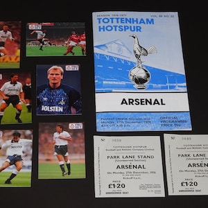 Tottenham Hotspur Collectibles - Spurs v Argentinien Programm Saison 1976-1977 mit Tickets - Spurs Pro Set Football Cards 1991 -