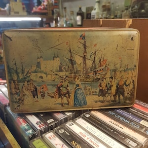 Vintage English Made Blue Bird Toffee Box
