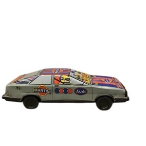 Vintage Tin Audi Quottro Model Race Car.  Includes Martini Commercials