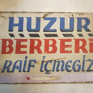 Vintage Barber Shop Tin Sign