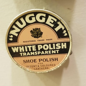 Vintage Tin Nugget Brand Shoe Polish Box