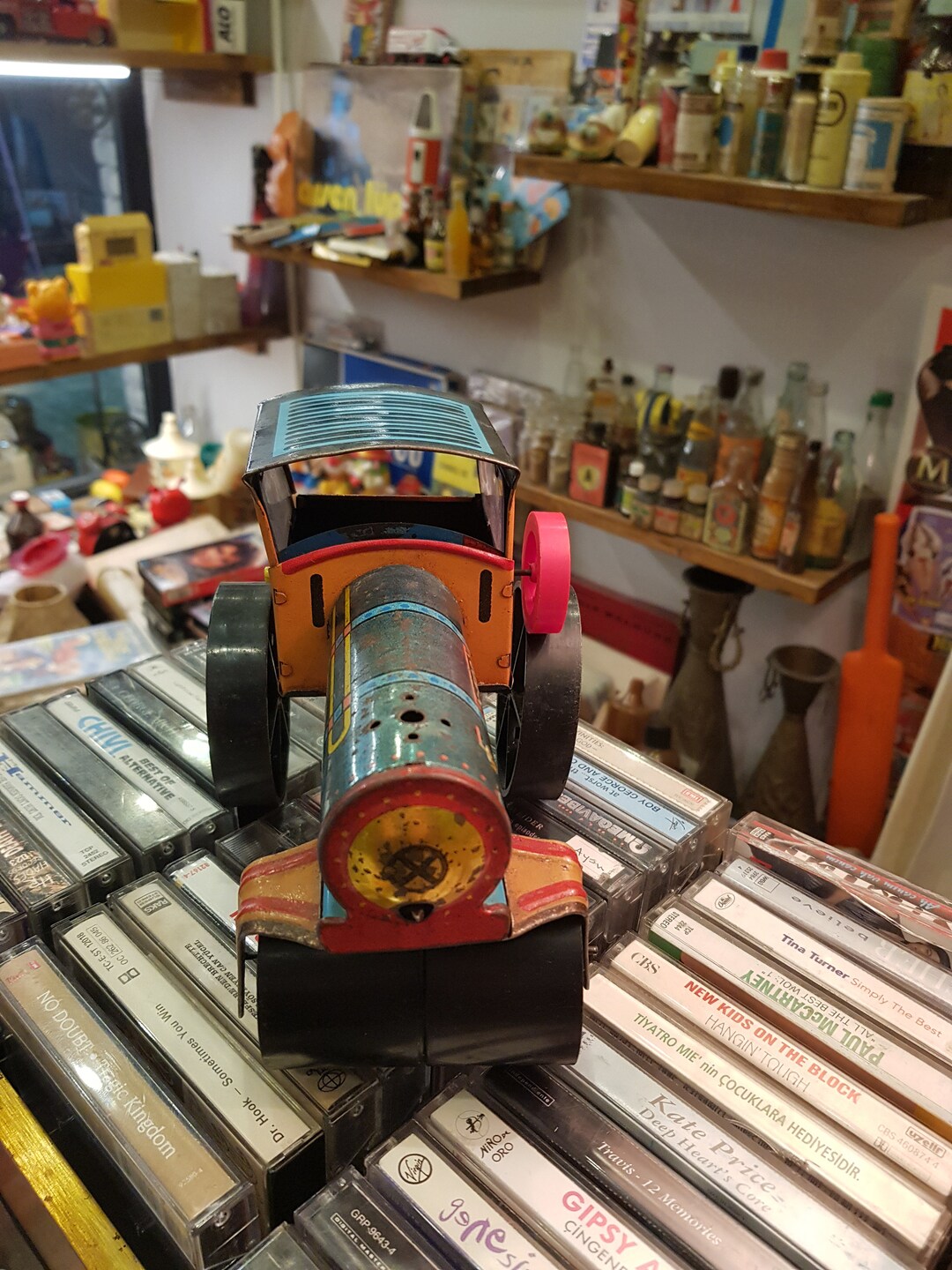 toy train in a tin