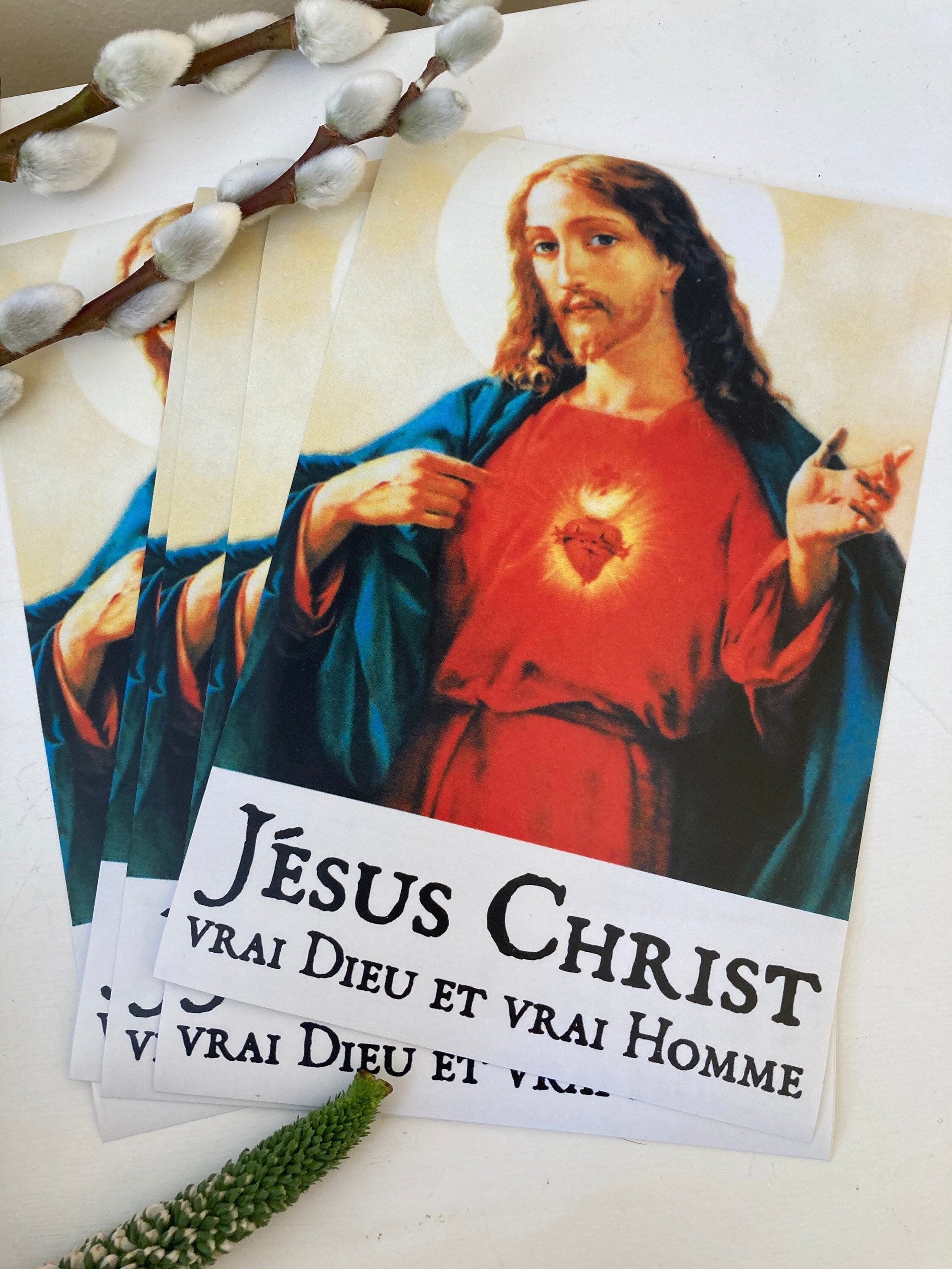 Lot de 10 Stickers Catholiques Jésus Christ Vrai Dieu et Homme
