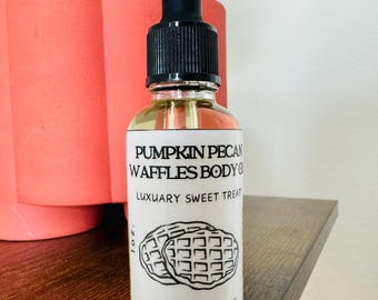 Pumpkin Pecan Waffles Bakery Scented Body and Bath Oil | Handmade | Sensitive Skin Friendly