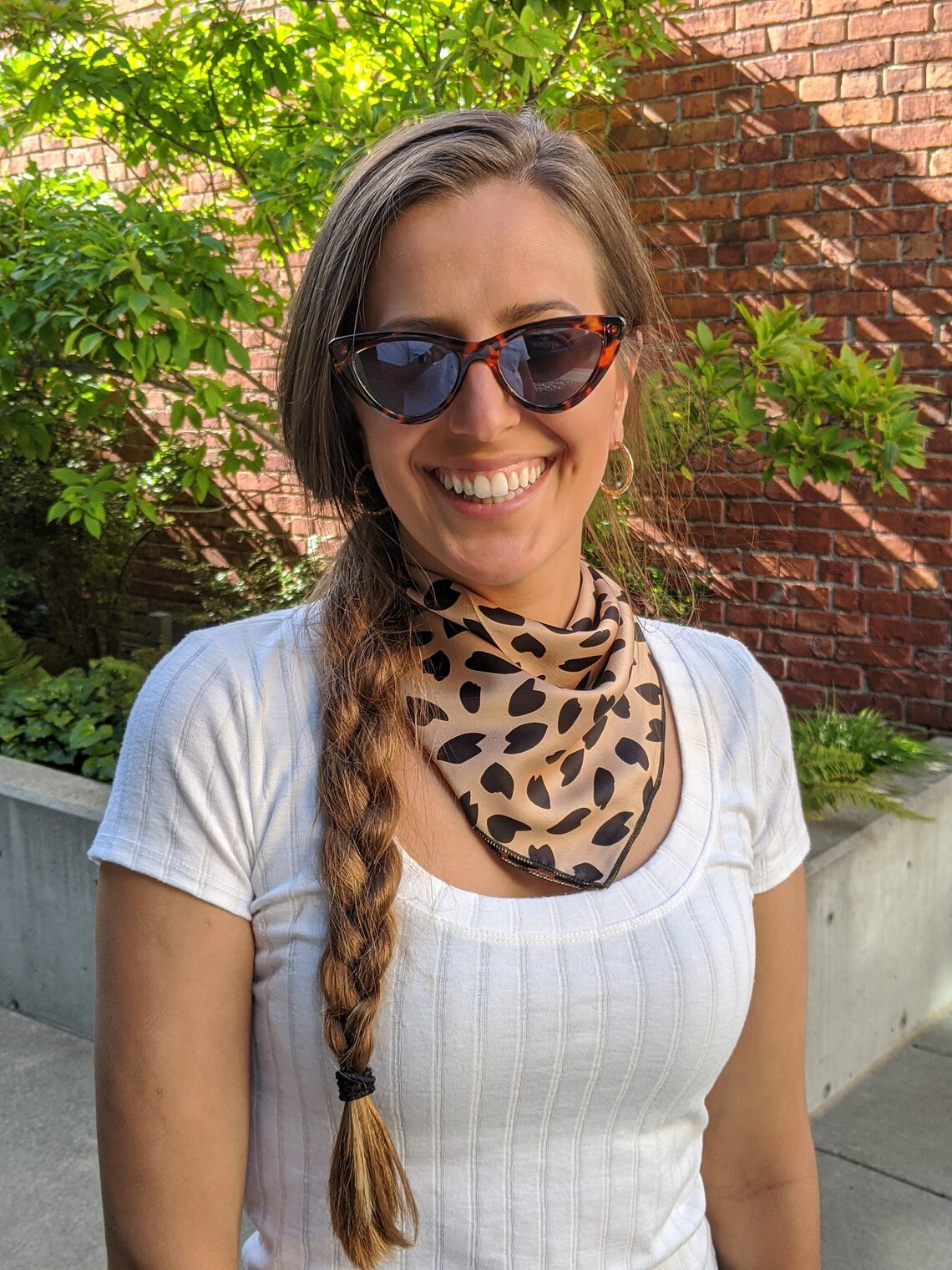 Luxury Leopard Animal Print Silk Scarf Square Wrap Etsy