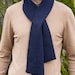 Irish Scarf Mens - Winter Ribbed Knit Scarf for Men — Merino Wool Blend — Soft and Super Warm Muffler — Gray / Navy