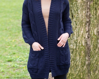 Wool open shop front cardigan