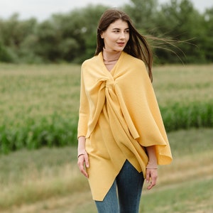 Lightweight Lambswool Drapped Poncho Shawl for Ladies, Irish Wool Ruana Wrap, Bridal Lambswool Shawl for Ladies image 3