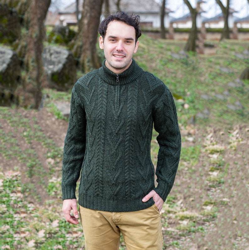 Saol Aran Fisherman Cable Knit Winter Ireland Sweater 100% - Etsy