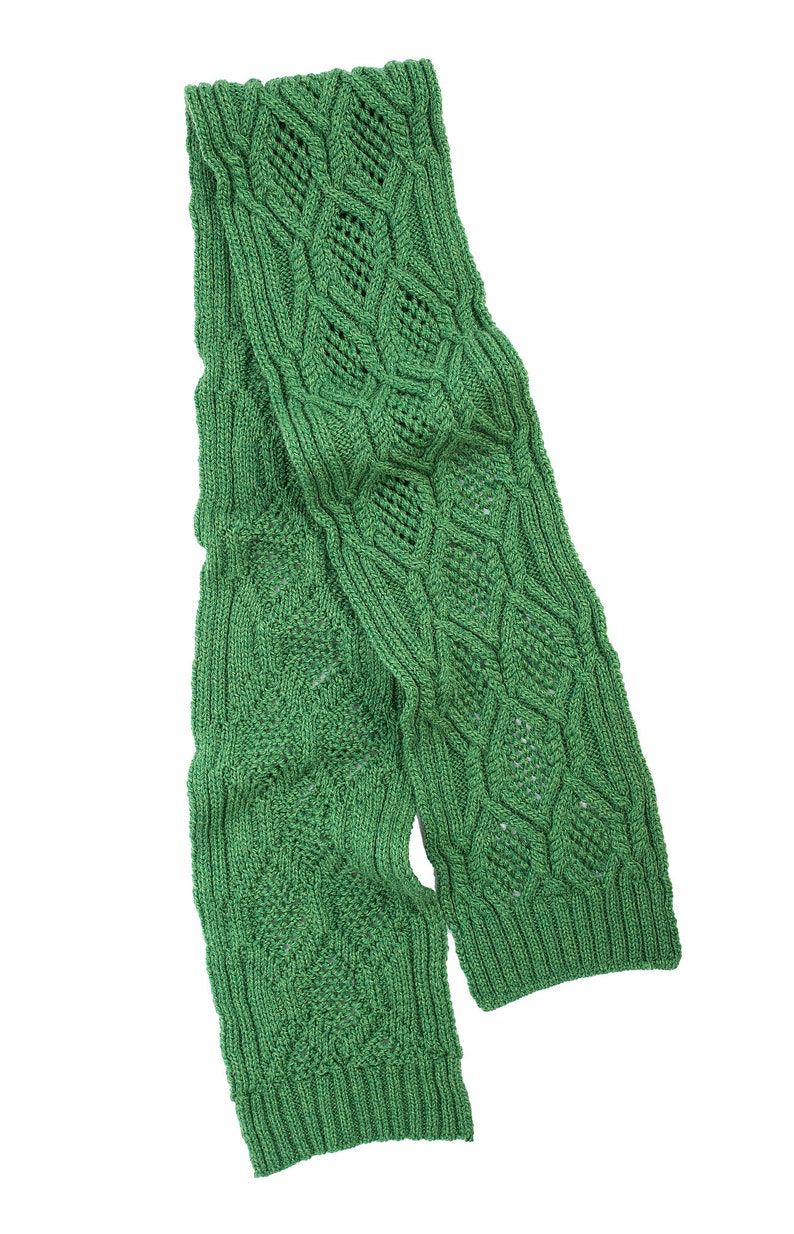 SAOL Aran Cable Knit Scarf for Ladies: 100% Merino Wool Scarf Extra Soft and Super Warm Muffler Irish Aran Knitting Made in Ireland image 5