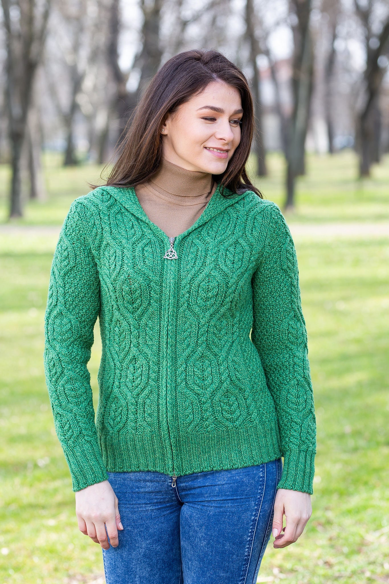 Aran Knit Poncho, 100% Merino Wool - Aran Sweaters Direct