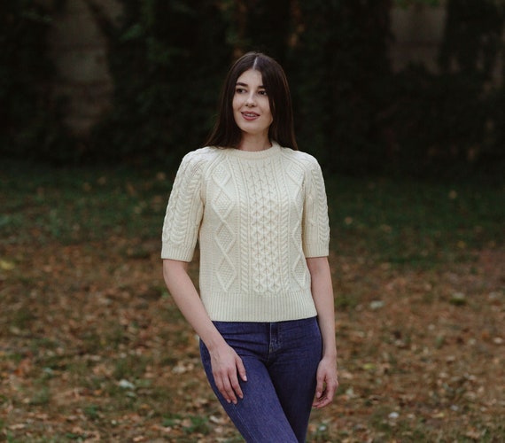 Short sleeve store merino sweater