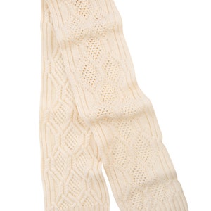 SAOL Aran Cable Knit Scarf for Ladies: 100% Merino Wool Scarf Extra Soft and Super Warm Muffler Irish Aran Knitting Made in Ireland image 8