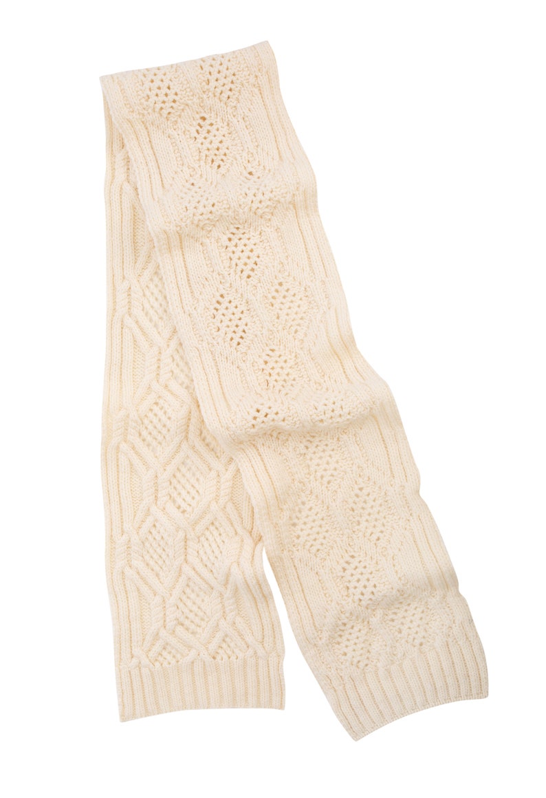 SAOL Aran Cable Knit Scarf for Ladies: 100% Merino Wool Scarf Extra Soft and Super Warm Muffler Irish Aran Knitting Made in Ireland image 8