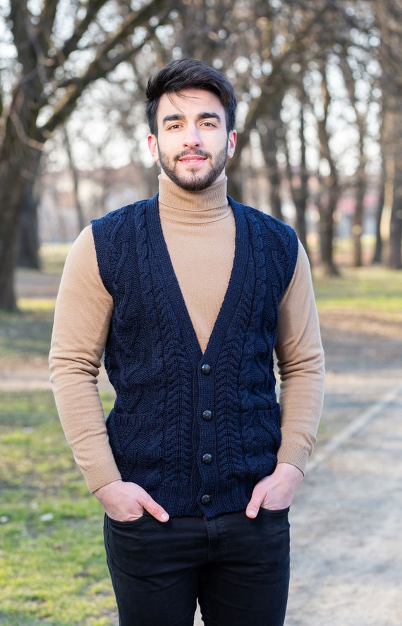 Fisherman Aran Traditional Vest 100 