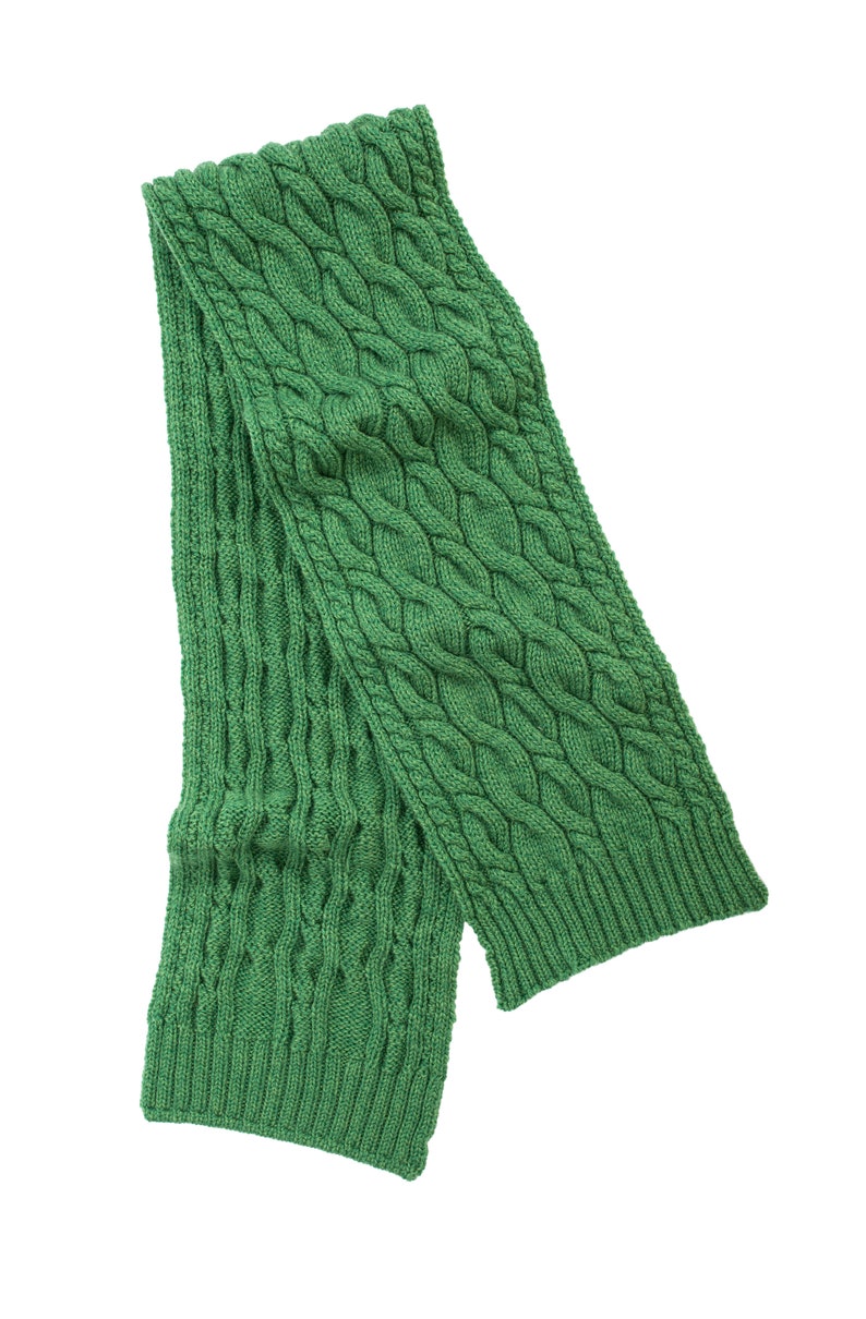 Aran Irish Wool Cable Knit Winter Scarf 100% Pure Merino Wool Shawl Super Soft, Warm, and Cozy Men Accessories Irish Aran Knitting image 9