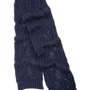 SAOL Aran Cable Knit Scarf for Ladies: 100% Merino Wool Scarf Extra Soft and Super Warm Muffler Irish Aran Knitting Made in Ireland image 2