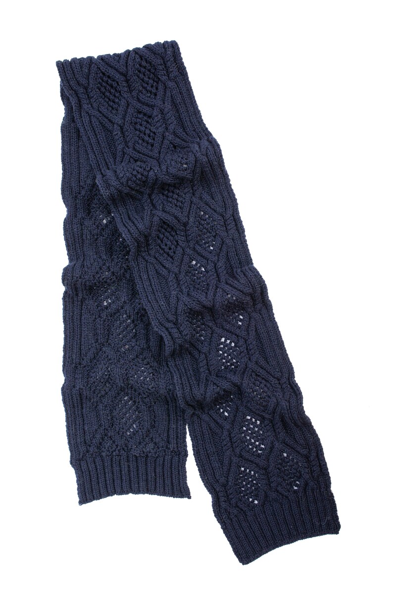 SAOL Aran Cable Knit Scarf for Ladies: 100% Merino Wool Scarf Extra Soft and Super Warm Muffler Irish Aran Knitting Made in Ireland image 2