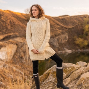SAOL Irish Ladies Wool Cardigan - Cable Knit, Made In Ireland, Merino Wool, Green, XX-Large 1 thumbnail image