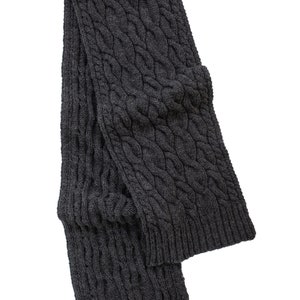 Aran Irish Wool Cable Knit Winter Scarf 100% Pure Merino Wool Shawl Super Soft, Warm, and Cozy Men Accessories Irish Aran Knitting image 8