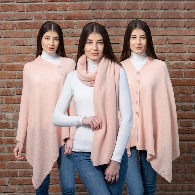 Irish Lambswool Blend Shawl Wrap, Irish Wool Wrap, Lightweight Poncho Wrap for Women, Ruana, Oversized Scarf, Bridal Lambs wool Pink