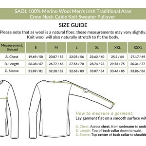 Saol Irish Aran Sweater for Men, 100% Merino Wool Fisherman Sweater, Crew Neck Cable Knit Sweater, Ireland Knitted Jumper, Made in Ireland image 10