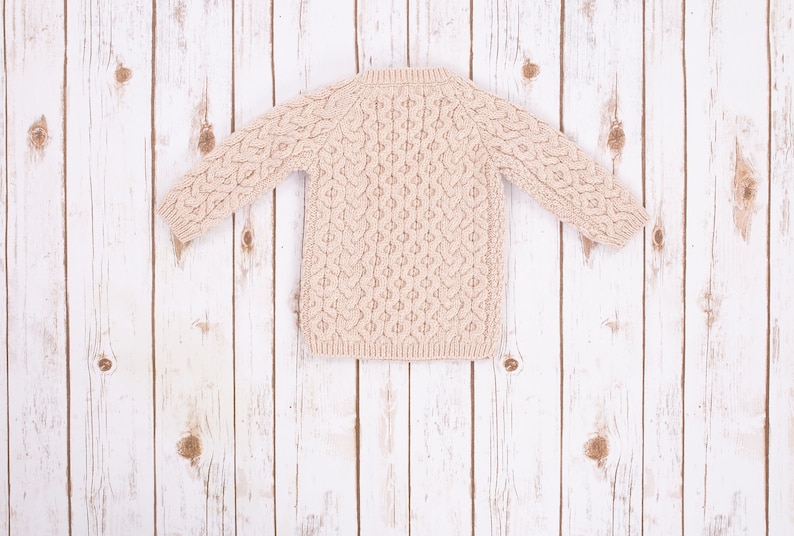 SAOL Kids Aran Merino Wool Sweater, 100% Pure Merino Wool Sweater, Aran Fisherman Sweater for Kids, Made in Ireland image 7