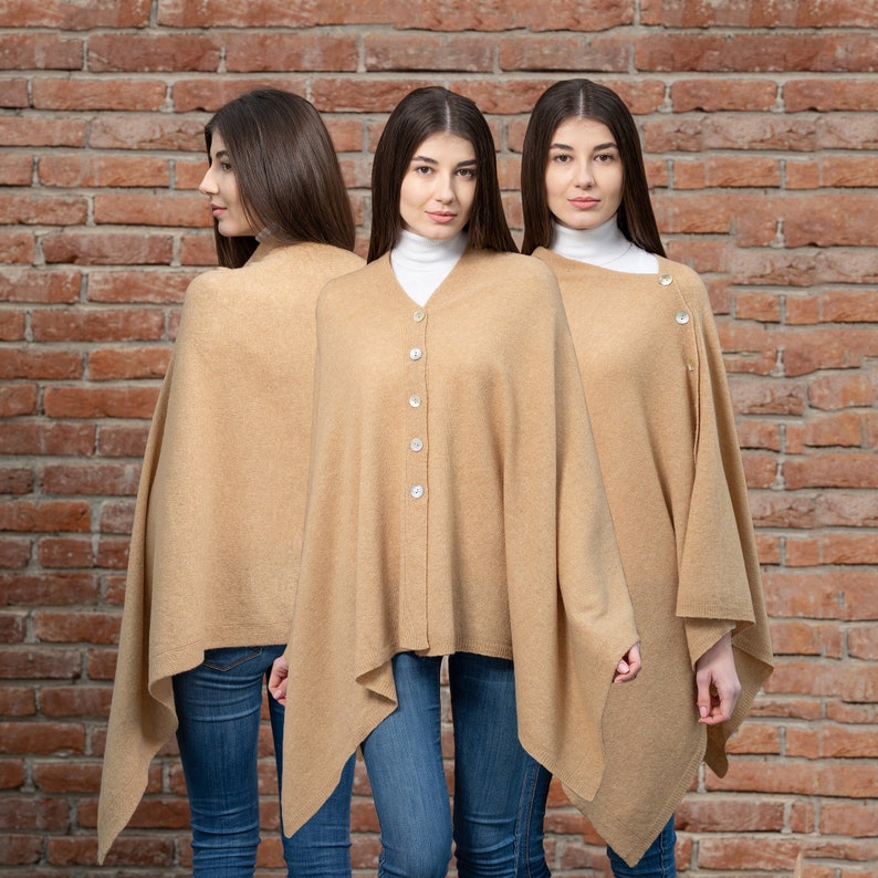 Envoltura de chal de mezcla de lana de cordero irlandesa, envoltura de lana irlandesa, envoltura de poncho ligero para mujeres, Ruana, estola, bufanda de gran tamaño, chal de lana de cordero nupcial Camel