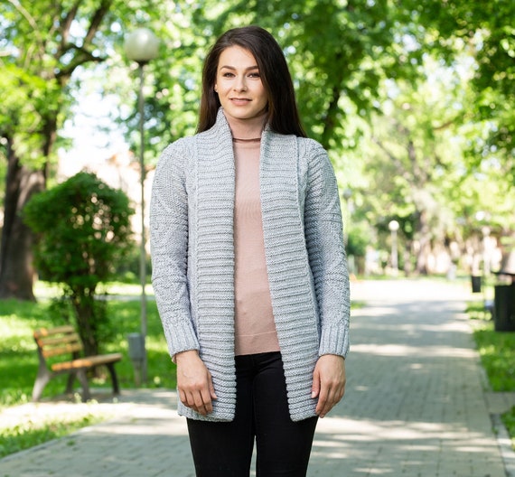 Fisherman top cardigan sweater